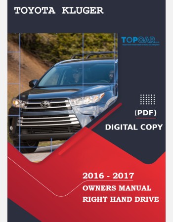 toyota kluger 2016-2017 owners manual rhd